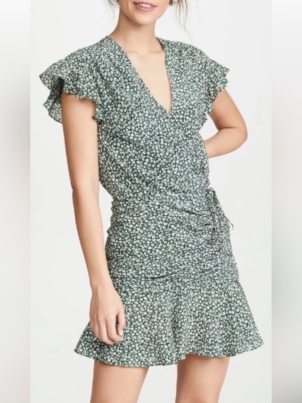 Veronica Beard green floral Marla dress